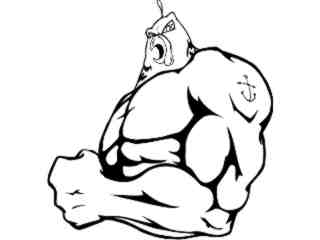  Cock Rooster Muscle Arm_ M B 1 Decal Proportional