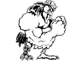  Cock Rooster Muscle Power_ M B 1 Decal Proportional