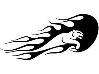  Cougar Panther Animal Flame Leap Decal Proportional