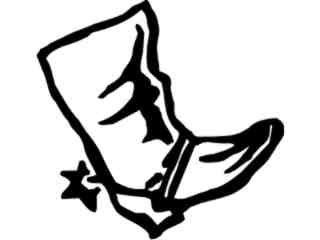  Cowboy Boot Decal Proportional