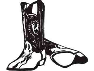  Cowboy Boots Pair_ C U 1 Decal Proportional