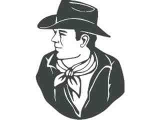  Cowboy Scarf Decal Proportional