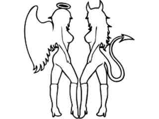  Devil Angel Sexy Decal Proportional