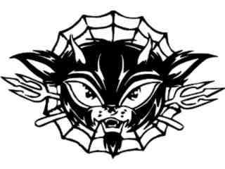  Devil Cat Decal Proportional