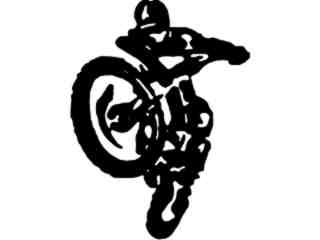  Dirt Biker Silhouette Decal Proportional