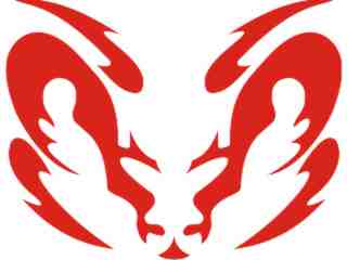  Dodge L O G O Tribal 3 Decal Proportional