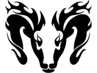  Dodge L O G O Tribal 4 Decal Proportional
