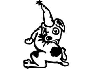  Dog Biting Himself Decal Proportional