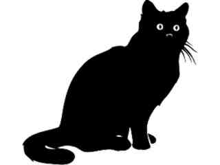  Domestic Animals_ Black Cat_ P A 1 Decal Proportional