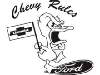  Duck Stomping Chevy Decal Proportional