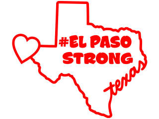  El Paso Strong Texas Heart Decal Proportional