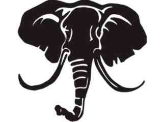  Elephant Head Decal Proportional