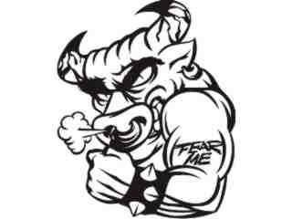  Fear Mascots Bull 0 5 4_ 3 D G Decal Proportional