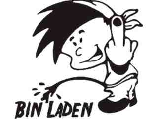  Finger Boy Bin Laden Decal Proportional