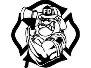  Fire Fighter Bulldog Decal Proportional