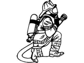  Fire Fighter Hose Decal Proportional