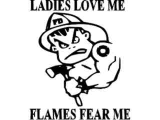  Fire Fighter Ladies Love Me Decal Proportional