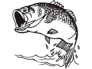  Fish Bass Splashing Out Decal Proportional