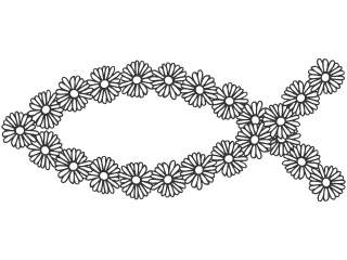  Fish Jesus Flower Daisy Decal Proportional