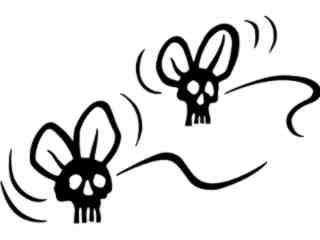  Flies Skulls Decal Proportional