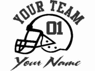  Football Custom Text Decal Proportional