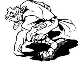  Football Rooster Cock_ M B 1 Decal Proportional