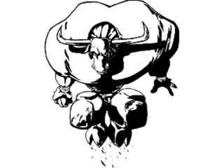  Football Steer Longhorn Push_ M B 1 Decal Proportional