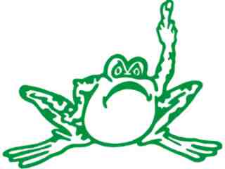  Frog Flicking Bird Decal Proportional