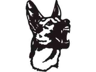  German Shephard Dog Growl Decal Proportional