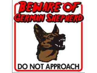  German Shepherd Beware_ C L 1 Decal Proportional