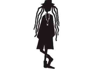  Girl Grunge Dreadlocks Decal Proportional