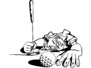  Golfer Checking Ball_ M B 1 Decal Proportional