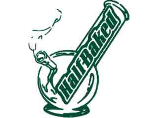  Half Baked Weed Bong Decal Proportional