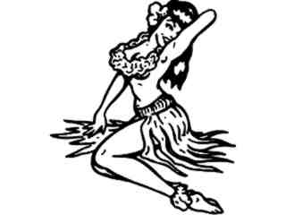  Hawiian Girl Decal Proportional