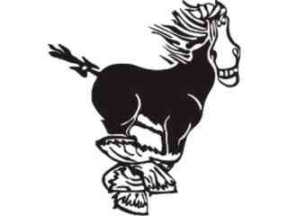  Horse Cartoon Goofy Decal Proportional
