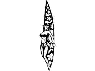  Island Girl Surfer Bikini Decal Proportional
