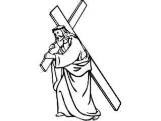  Jesus Carry Cross Decal Proportional