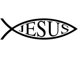  Jesus Fish Word 1 Decal Proportional