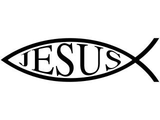  Jesus Fish Word 2 Decal Proportional