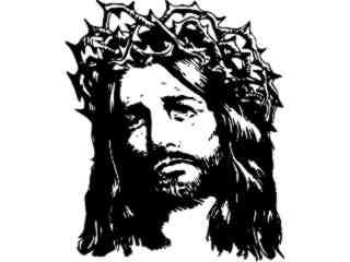  Jesus Sad Crown Thorns_ D T L Decal Proportional