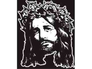  Jesus Sad Crown Thorns_ I N V_ D T L Decal Proportional