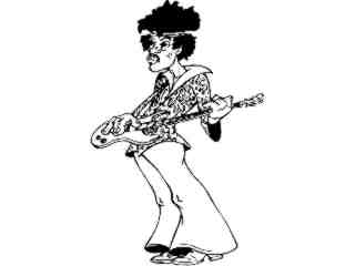  Jimmy Hendrix Guitar Decal Proportional