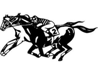  Jockeys Horse Racing Close Finish Decal Proportional