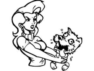  Lady Choking Dog_ G D G Decal Proportional