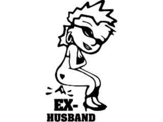  Lady Pissing Ex Husband Decal Proportional