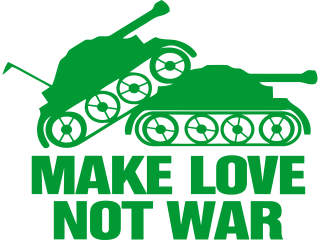  Make Love Not War Tank Decal Proportional