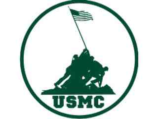  Marines Raising Flag Decal Proportional