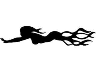  Mermaid Flaming Decal Proportional