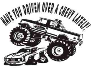  Monster Truck Ford Chevy Decal Proportional