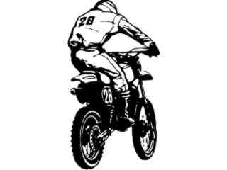  Motorcycle Dirtbike Rider Back Decal Proportional